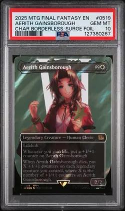 PSA 10 Magic the Gathering MTG Final Fantasy Aerith Gainsborough Surge Foil 0519 - Image 1