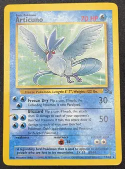 Articuno 17/62 Fossil Set Pokemon Card Non Holo Rare MP - Image 1