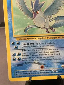 Pokemon TCG Articuno #17/62 Fossil Set Non Holo Unlimited WOTC VTG 1999 MP - Image 2