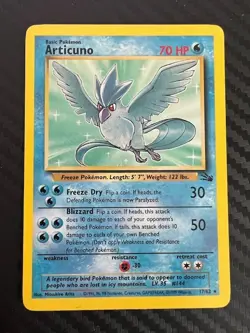 Pokemon TCG Articuno 17/62 Rare Unlimited Fossil Unlimited LP/MP - Image 1