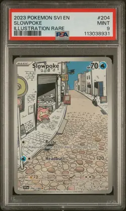2023 POKEMON SVI EN-SCARLET & VIOLET ILLUSTRATION RARE #204 SLOWPOKE PSA 9 - Image 1