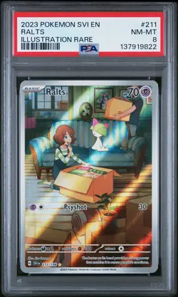 2023 POKEMON SVI EN-SCARLET & VIOLET ILLUSTRATION RARE #211 RALTS PSA 8 - Image 1