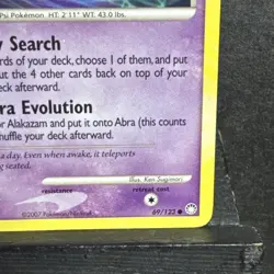 Abra Mysterious Treasures Pokemon TCG 69/123 Diamond & Pearl Common - Image 4