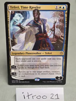 MTG Teferi, Time Raveler War of the Spark, Regular Rare Card 221/264 - Image 1