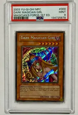 Yu-Gi-Oh Dark Magician Girl MFC-000 PSA 9 1st Edition 2003 Magician’s Force New - Image 1