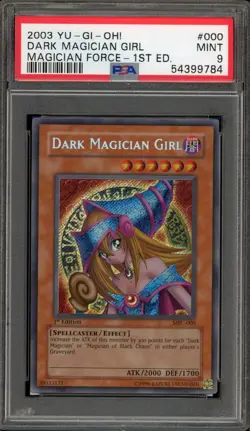 Yu-Gi-Oh! Dark Magician Girl Magician's Force 1st Ed Secret Rare MFC-000 PSA 9 - Image 1