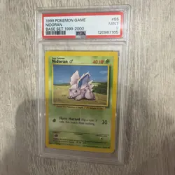 PSA 9 Nidoran 55/102 Base Set 4th print 1999-2000 Graded Pokemon Card - Image 1