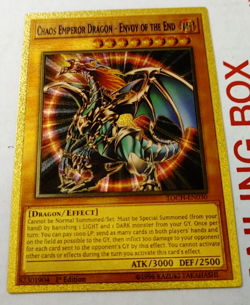 Yu-Gi-Oh! Gold Foil Chaos Emperor Dragon Custom Fan Made Trading Card YuGiOh - Image 1