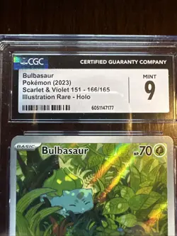 Pokemon 2023 Bulbasaur Illustration Rare Card 166/165 CGC Mint 9 - Image 3