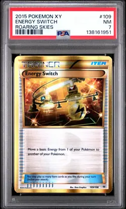 2015 POKEMON XY ROARING SKIES #109 ENERGY SWITCH PSA 7 - Image 1