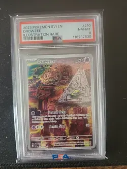 PSA 8 2023 Pokemon Drowzee SV01 Scarlet & Violet 210/198 Illustration Rare Holo - Image 1