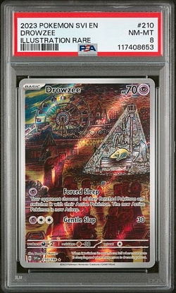 2023 POKEMON SCARLET & VIOLET #210/198 DROWZEE ILLUSTRATION RARE PSA 8 - Image 1
