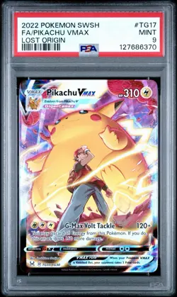 Pikachu VMAX PSA 9 Lost Origin TG17/TG30 Holo Pokemon Card FA Trainer Gallery - Image 1