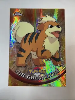 Pokemon Growlithe #58 Topps Chrome SPECTRA 2000 T.V. Animation - Image 1