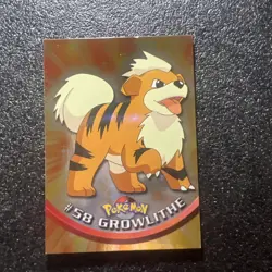 Growlithe #58 Topps Chrome - 2000 TV Animation Pokemon Card LP - Image 1