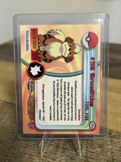 Pokemon Growlithe #58 Topps Chrome 2000 T.V. Animation MINT CONDITION!! - Image 2