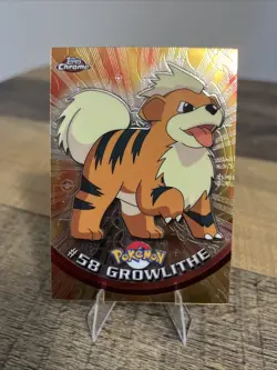 Pokemon Growlithe #58 Topps Chrome 2000 T.V. Animation MINT CONDITION!! - Image 3