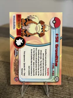 Pokemon Growlithe #58 Topps Chrome 2000 T.V. Animation MINT CONDITION!! - Image 4