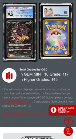 2022 Pokemon Giratina V #111/100 Sword & Shield Lost Abyss Alt Art CGC 10 - Image 2