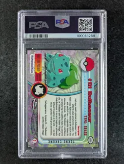 2000 Pokemon TV Topps Chrome BULBASAUR Tekno Rare SSP 1:15 Packs #1 PSA 8 POP 5 - Image 2
