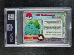 2000 Pokemon TV Topps Chrome BULBASAUR Tekno Rare SSP 1:15 Packs #1 PSA 8 POP 5 - Image 3
