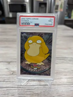 Psyduck Holo - 2000 Topps Chrome Pokemon TV Animation #54 - PSA 9 MINT - Image 1