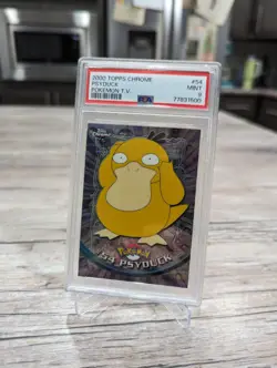 Psyduck Holo - 2000 Topps Chrome Pokemon TV Animation #54 - PSA 9 MINT - Image 2