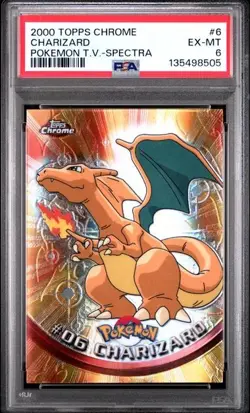 Topps Chrome Charizard SPECTRA Pokemon HOLO 2000 PSA 6 - Image 1