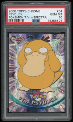 2000 TOPPS CHROME POKEMON T.V. #54 PSYDUCK SPECTRA PSA 10 *** POP 31 *** - Image 1
