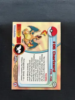 2000 Pokemon TV Topps Chrome Charizard #6 - NM/LP - Image 2