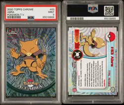 Abra #63 - 2000 Topps Chrome Pokemon T.V. Card - PSA 9 MINT - Image 1