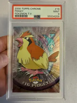 2000 Pokemon - Pidgey Holo Foil - Topps Chrome T.V. #16 Series 1 - PSA 9 Mint!! - Image 2
