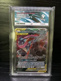 Pokemon TCG - Unbroken Bonds - Greninja & Zoroark GX 107/214 S&M - ACE 9 - Image 1