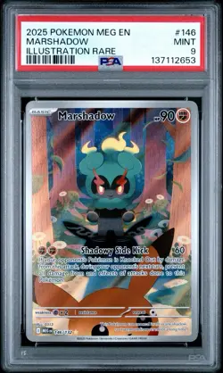 Pokemon TCG Marshadow Mega Evolution Illustration Rare Card 146/132 PSA 9 - Image 1