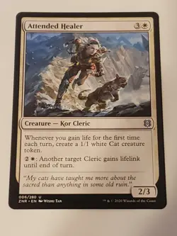 Attended Healer Zendikar Rising Mtg Card Mint Condition - Image 1