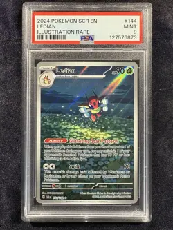 Pokemon TCG Ledian 144/142 Stellar Crown Illustration Rare Card - PSA 9 MINT - Image 1