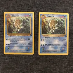 OMASTAR 40/62 Fossil Unlimited Pokemon Card 1999 WOTC Near Mint NM LOT of 2 - Image 1