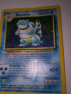 Pokemon TCG Blastoise Base Set Holo Unlimited Rare Card 2/102 HEAVY PLAY ITAL. - Image 3