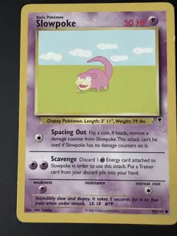 Slowpoke Pokemon Common Card Legendary Collection 93/110 - 2002 - Image 1
