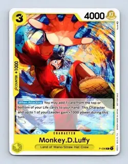 Monkey.D.Luffy (Pre-Release Tournament) PR One Piece Promotion Cards P-036 NM - Image 1