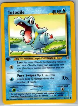 Totodile 81/111 1st Edition Non Holo Neo Genesis - Pokemon Card - NM - Image 1