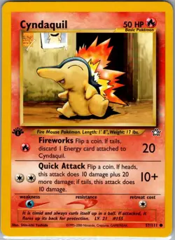 Cyndaquil 57/111 1st Edition Non Holo Neo Genesis - Pokemon Card - NM - Image 1