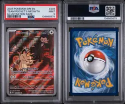 Pokemon TCG Team Rocket's Meowth 203/182 Destined Rivals Illustration Rare Holo - Image 3