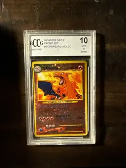 Charizard 2000 Pokemon Japanese Neo 2 #006 PROMO SET BCCG 10 MINT - Image 1