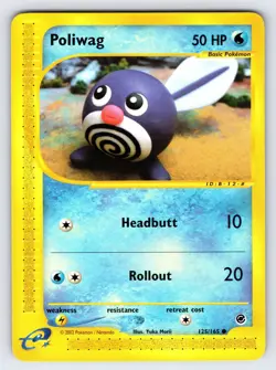 Poliwag 125/165 2002 Expedition Pokemon Card TCG Yuka Morii Vintage WOTC Nm/Vlp - Image 1