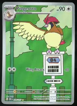 Pokemon TCG Pidgeotto Holo Illustration Rare Full Art Obsidian Flames 208/197 NM - Image 1