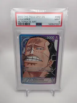 PSA 9 One Piece TCG Romance Dawn Crocodile Alt Art Leader OP01-062 - Image 1