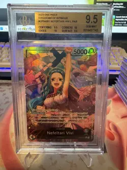 One Piece Nefeltari Vivi Leader Kingdoms Of Intrigue Alt Art OP04-001 BGS 9.5 - Image 1