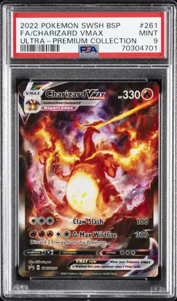 2022 POKEMON SWSH BLACK STAR PROMO #261 FULL ART/CHARIZARD VMAX PSA 9 - Image 1