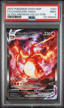 2022 POKEMON SWSH BLACK STAR PROMO #261 FULL ART/CHARIZARD VMAX PSA 9 - Image 1